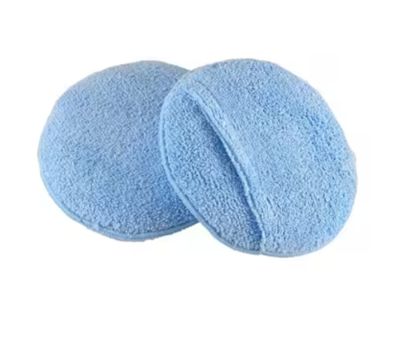 Round Blue Microfiber Pocket Wax Applicator