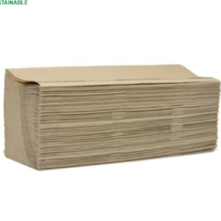 Victoria Bay Folded Paper Towel Natural Recycled Paper Kraft Multifold Embossed