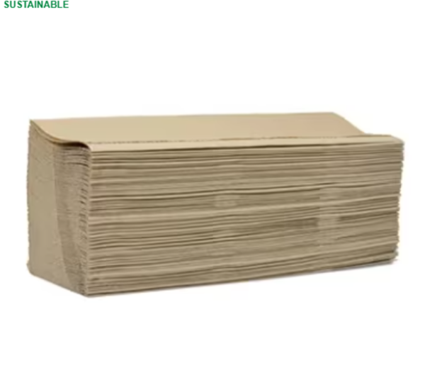 Victoria Bay Folded Paper Towel Natural Recycled Paper Kraft Multifold Embossed