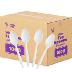 Teaspoon Medium Weight White 1000ct